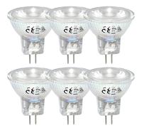 6 X LED Lampadina Vetro Riflettore MR11 2W = 20W GU4 150lm Warmwhite 3000K [EEK: G]