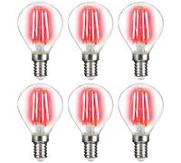 6 X LightMe LED Filamento Lampadina Gocce 4W E14 Chiaro Rosso P45 Sfera Deco [EEK: x]