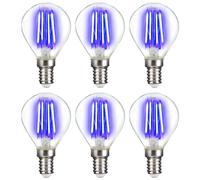 6 X LightMe LED Filamento Lampadine Goccia 4W E14 Chiaro Blu Classic Deco Blue [EEK: x]