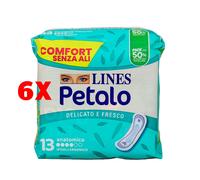 6 X Lines Petalo Ultrasottile Anatomico 13 Pz Ipoallergenico