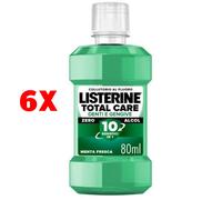 LISTERINE Collutorio Total Care Denti e Gengive Gusto Delicato 0% alcol, Collutorio da viaggio al gusto di Menta Fresca, Senza alcool e con Fluoro per denti forti e gengive sane in 2 settimane, 80 ml