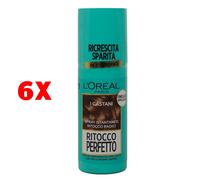 6 X L'oreal Ritocco Radici Perfetto Spray Istantaneo I Castani 75 Ml