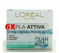 6 X L'oreal Tripla Attiva Crema Idratante Protettiva Giorno Pelli Normli-miste