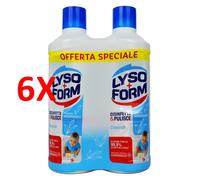 6 X Lysoform Casa Disinfetta E Pulisce Classico 2 Pezzi Da 1100 Ml