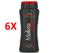 2 Flaconi Malizia Uomo Musk Gel Doccia Shampoo Profumo D'intesa Tonificante