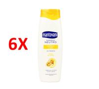 6 X Mantovani Shampoo Neutro Capelli Lisci Con Olio Di Noci 400 Ml.
