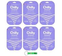 6 x maschera intima Chilly - Maschera intima idratante - Maschera Intima Idratante - Effetto anti-secchezza - Ogni confezione contiene una maschera + portachiavi Beni Culinari