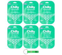 6 x maschera intima Chilly - Maschera intima rinfrescante - ideale per rinfrescare la pelle - Ogni confezione contiene una maschera + portachiavi Beni Culinari