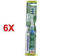 6 X Mentadent Vertical Expert Medium Spazzolino Da Denti Setole Medie