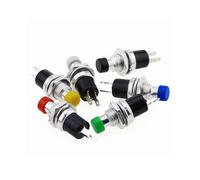 6 x Mini Round Momentary Push Button Switch Press the SelfReset PBS110 7 mm Closer Opener 1NO1NC (Random Colour, 1NO) 1NO Random Color