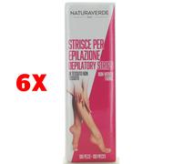 6 X Naturaverde Professional Strisce Per Epilazione In Tnt 100 Pz Per Ceretta