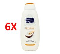 6 X Neutro Roberts Bagnodoccia Pelle Sensibile Con Con Avena E Cocco 450 Ml
