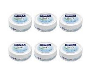 6 X NIVEA SOFT MAXI CREMA MULTIUSO IDRATANTE RINFRESCANTE VISO-CORPO-MANI 300ML