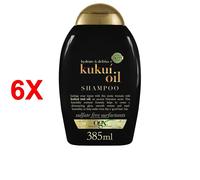 6 X OGX KUKUI OIL anti-frizz hair shampoo 385 ml