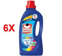 6 X Omino Bianco Detersivo Liquido Lavatrice - Formula Color+ 35 Lavaggi 1400 M