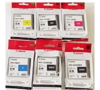 6 X Originale Tinta Canon iPF510 iPF600 iPF610 iPF650 / PFI-102 MBK BK C Y M Set