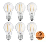 6 x Osram LED Filament A60 6,5W =60W E27 Vetro Chiaro Neutro 4000K