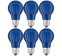 Osram, lampadina a forma di bulbo, lampada LED dal classico look, in vetro, colore blu, E27, 4 W, Vetro, Blue, E27, 2 wattsW 240 voltsV, standard