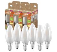 6 X Osram LED Filamento Candela 2,5W=40W E14 Opaco Bianco Caldo 2700K Ultra [EEK: B]
