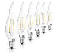 6 X Osram LED Filamento Candele-Raffica 2,5W=25W E14 Chiaro 250lm Bianco Caldo [EEK: F]