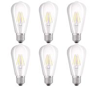 6 X Osram LED Filamento Edison Lampadina 7W = 60W E27 Chiara ST64 Warmweiβ 2700K [EEK: E]