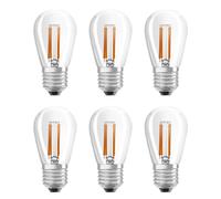 6 X Osram LED Filamento Mini Edison ST45 4,8W E27 Trasparente Extra Bianco Caldo [EEK: G]