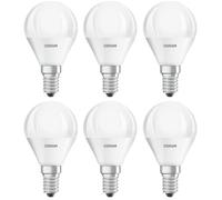 6 X Osram LED Goccia 6W = 40W E14 Opaco 470lm Sfera Lampada 827 Warmwhite 2700K [EEK: G]