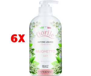 6 X Parisienne Fiorile Sapone Liquido Mani Mughetto Neutro 500 Ml Parisienne