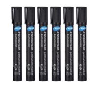 6 X Pennarelli Indelebili Neri Staedtler Lumocolor 352 Permament Marker 2mm_