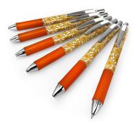 6 X Pentel Energel XM BL77 Gel Inchiostro Rollerball - Arancione Floreale Barile