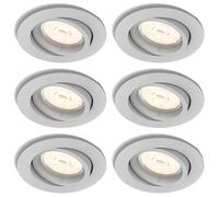 6 X Philips Myliving Enneper Incasso Rotondo Grigio Max. 5,5W GU10 Orientabile