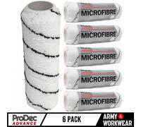 6 X Prodec 22.9cm Microfibra Pittura Rullo Emulsione Spessore Medio Cover Liscio