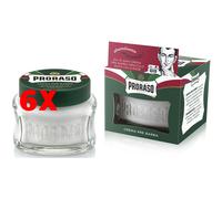 6 X Proraso Crema Pre Barba Rinfrescante Vaso 100 Ml