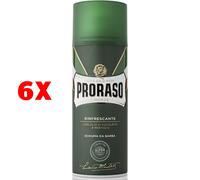 6 X Proraso Schiuma Da Barba Rinfrescante Con Olio Di Eucalipto E Mentolo 400 M