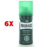 6 X Proraso Schiuma Da Barba Rinfrescante Olio Di Eucalipto E Mentolo 100 Ml