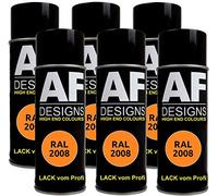 6 X RAL vernice spray per auto, vernice colorata RAL 2008 arancione chiaro lucido