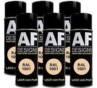 6 X RAL vernice spray per auto vernice colorata vernice spray RAL 1001 beige opaco