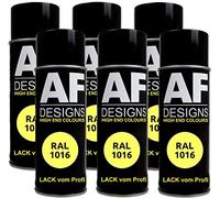 6 X RAL vernice spray per auto vernice colorata vernice spray RAL 1016 giallo paglierino lucido