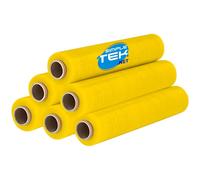 6 X ROTOLI BOBINA FILM ESTENSIBILE 50CM GIALLO 2,2KG 160M 30 MICRON IMBALLAGGI