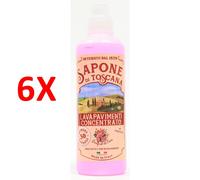 6 X Sapone Di Toscana Lavapavimenti Concentrato 50 Lavaggi 1 Litro Bouquet Di F