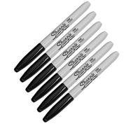 6 x Sharpie pennarello indelebile a punta fine nero - Nuovo