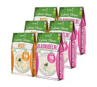 6 x Slendier Tagliatelle konjac biologiche, confezione per prove energetiche, 3 x tagliatelle di vetro 250 g + 3 x risotti 250 g, tagliatelle Shirataki, qualità biologica