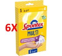 6 X Spontex Guanti Multi Small Taglia S 6/6,5