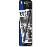 6 X Staedtler Mars Lumograph - Nero Artista Matite IN Metallo Latta (100B G6)