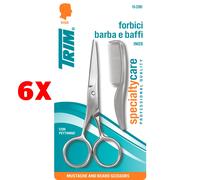 6 X Trim Forbice Barba/baffi+pettinino Inox 10-20 Bi