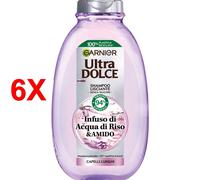 6 X Ultra Dolce Shampoo Lisciante Infuso Di Acqua Di Riso & Amido Capelli Lungh