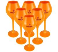 6 x Veuve Clicquot Yellow trendy flute da champagne in policarbonato acrilico a bordo piscina calici