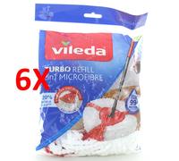 6 X Vileda Turbo Refill Microfibre 2in1