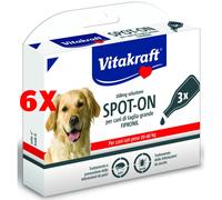 6 X Vitakraft Spot-on Fipronil 268mg Soluzione Antiparassitario Repelt Per Cani