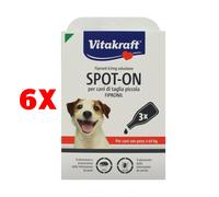 6 X Vitakraft Spot-on Fipronil Soluzione 67mg Antiparassitario Repelt Per Cani